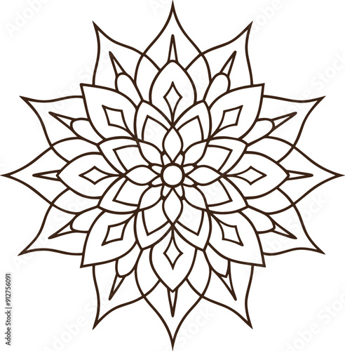 Mandala Coloring book page coloring flower mandala