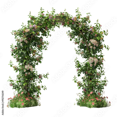 A wedding arch with columns isolated on transparent png