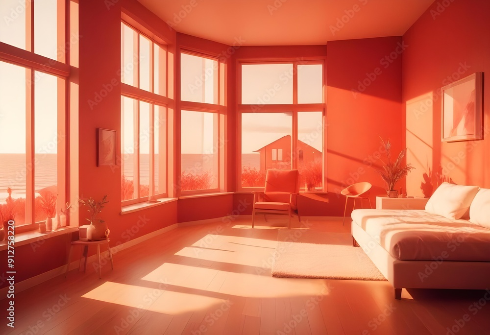 Photo modern style interior room 3d illustration Photo modern style interior room 3d illustration