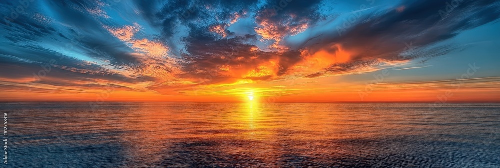 Golden Sunset Over the Ocean Golden Sunset Over the Ocean