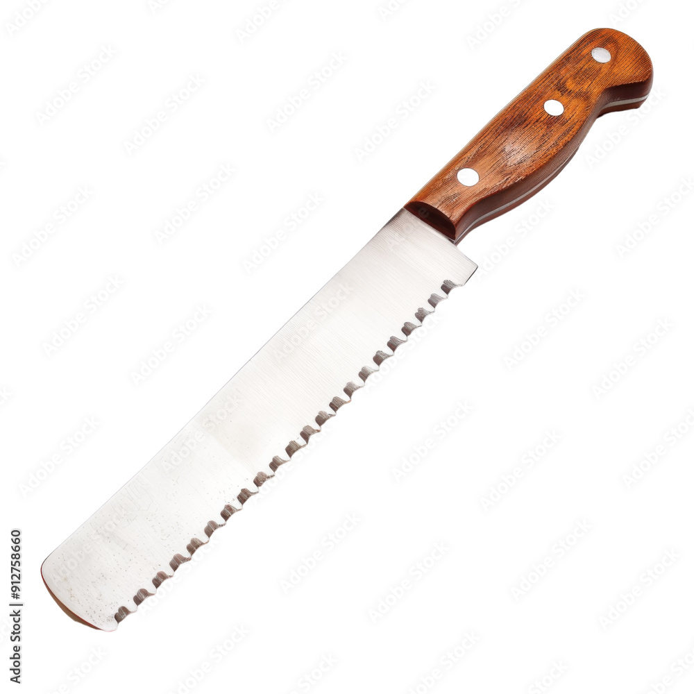 A bread knife, kitchen tool, isolated on transparent background A bread knife, kitchen tool, isolated on transparent background