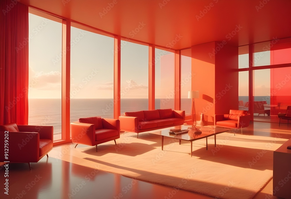 Photo modern style interior room 3d illustration Photo modern style interior room 3d illustration