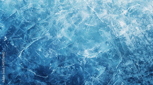 Frozen, textured ice sheet with intricate cracks