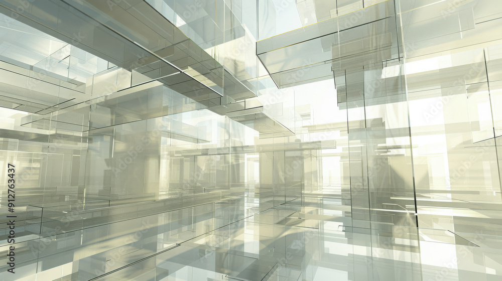 Abstract glass structure, background design, 3d render. Abstract glass structure, background design, 3d render.