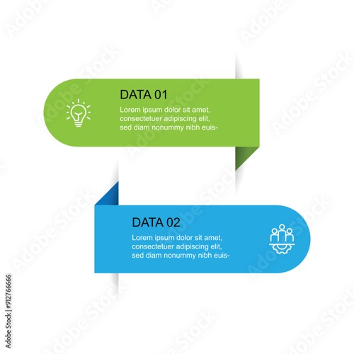 Infographic template form with 2 steps concept can be used for workflow, data presentation, business banner and other graphic design 