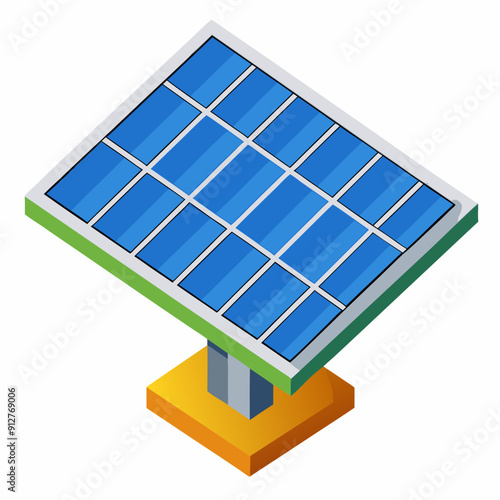 Solar panels art vector illustration