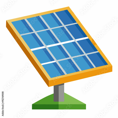 Solar panels art vector illustration