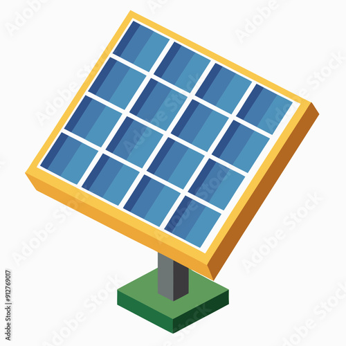 Solar panels art vector illustration