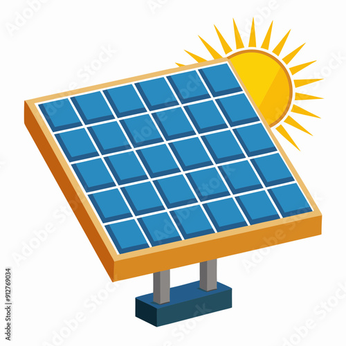 Solar panels art vector illustration