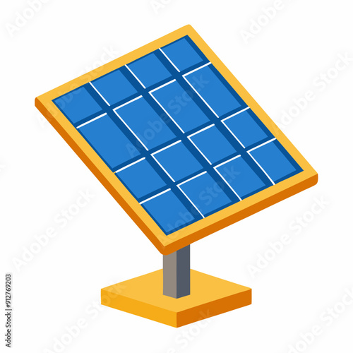 Solar panels art vector illustration