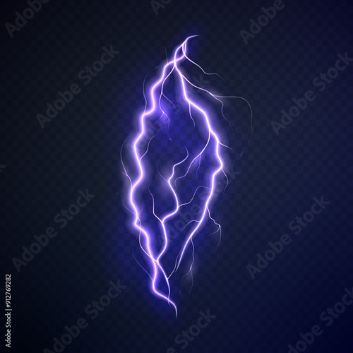 Gaming lighting thunder on dark background. Gaming thunder background in the form of lightning.
