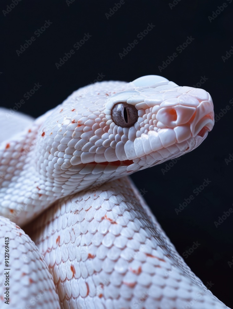 Albino snake. Studio photography of an animal in white color. Albino snake. Studio photography of an animal in white color.