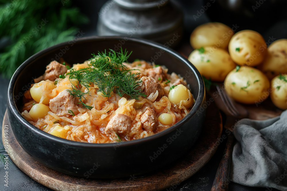Estonian Mulgikapsad with Pork and Boiled Potatoes Estonian Mulgikapsad with Pork and Boiled Potatoes