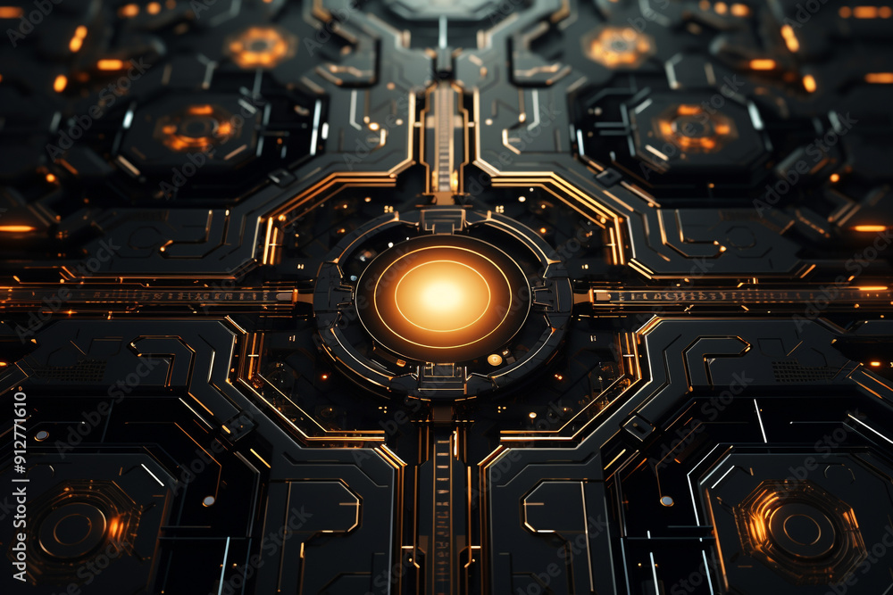 Fototapeta premium Chronicles of the Synthetic Syndicate Cyber Futuristic Mysteries