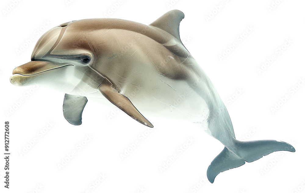 Obraz premium PNG Graceful dolphin swimming underwater