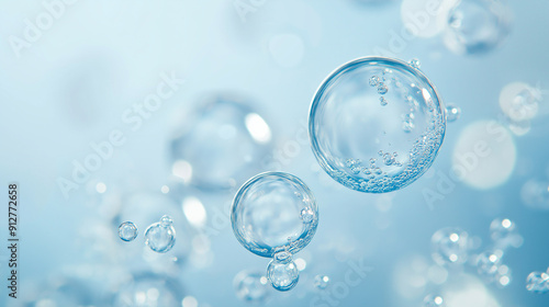 Wallpaper Mural Floating bubbles in clear blue water with a soft, light background. Torontodigital.ca