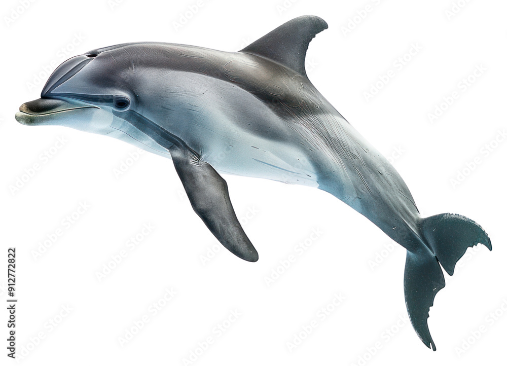 Naklejka premium PNG Graceful dolphin in clear water