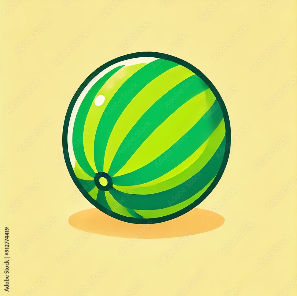 An illustration of a watermelon on a light yellow background An illustration of a watermelon on a light yellow background