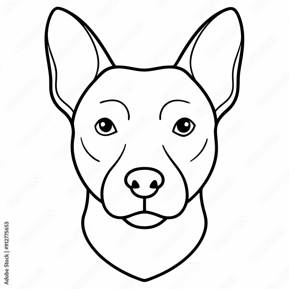 A dog face and head line art vector A dog face and head line art vector