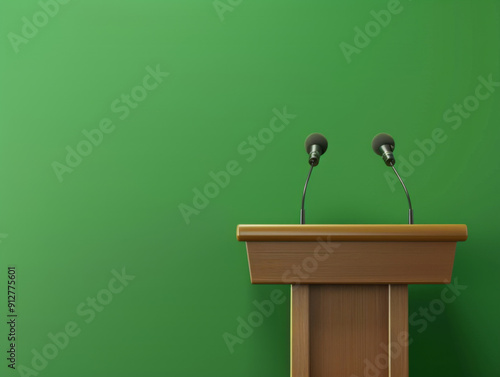 Wallpaper Mural Microphone and Podium, Generative AI Illustration Torontodigital.ca