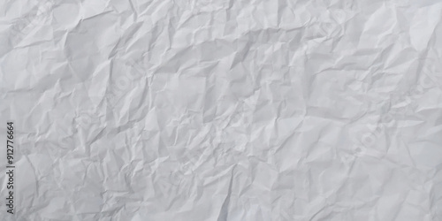  Horizontal empty clean crumpled paper background vector. Light gray color crumple paper texture.