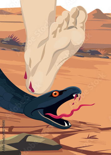 Genesis 3:15 biblical illustration I will put enmity between you and the woman, and between your offspring and her offspring; he shall bruise your head, and you shall bruise his heel 