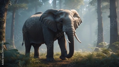 eddie the enchanted elephant an elephant with magical cinematic concept art photo