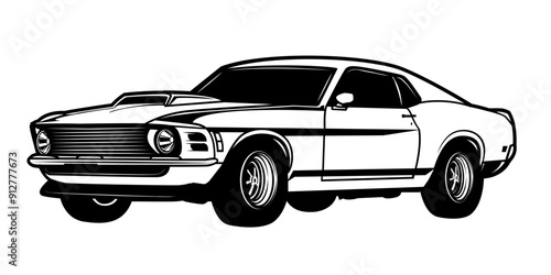 Muscle car | Car Lover | Racing Car | Vintage Car | Classic Car | American sports | Car Lover  | car | Original Illustration | Vector and Clipart | Cutfile and Stencil
