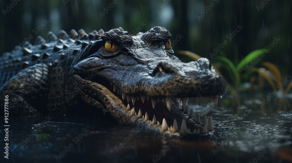 Fototapeta premium crocodile in the water