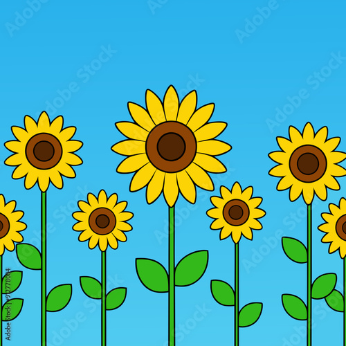 A field filled with radiant sunflowers vector