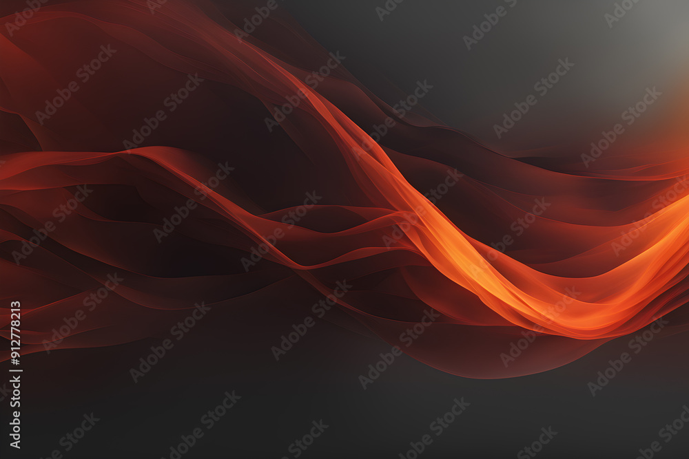 Obraz premium Abstract red waves on dark gradient backdrop