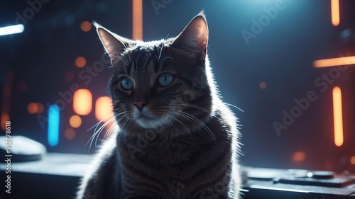 kiki the cosmic cat a cat with control over cosmic ele cinematic concept art