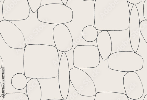 Obraz na płótnie Sea stone wall stylish pattern with black and beige color w salonie