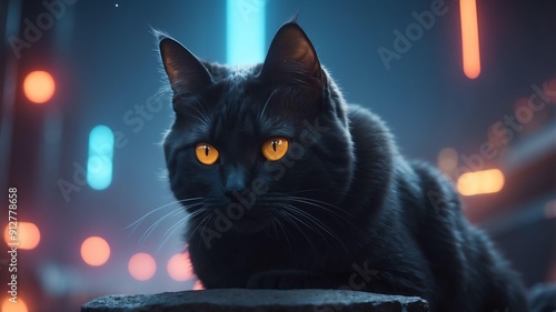 kiki the cosmic cat a cat with control over cosmic ele cinematic concept art photo