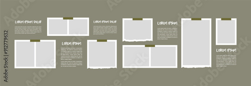 Pictures or photos frame collage abstract photo frames and digital photo wall template