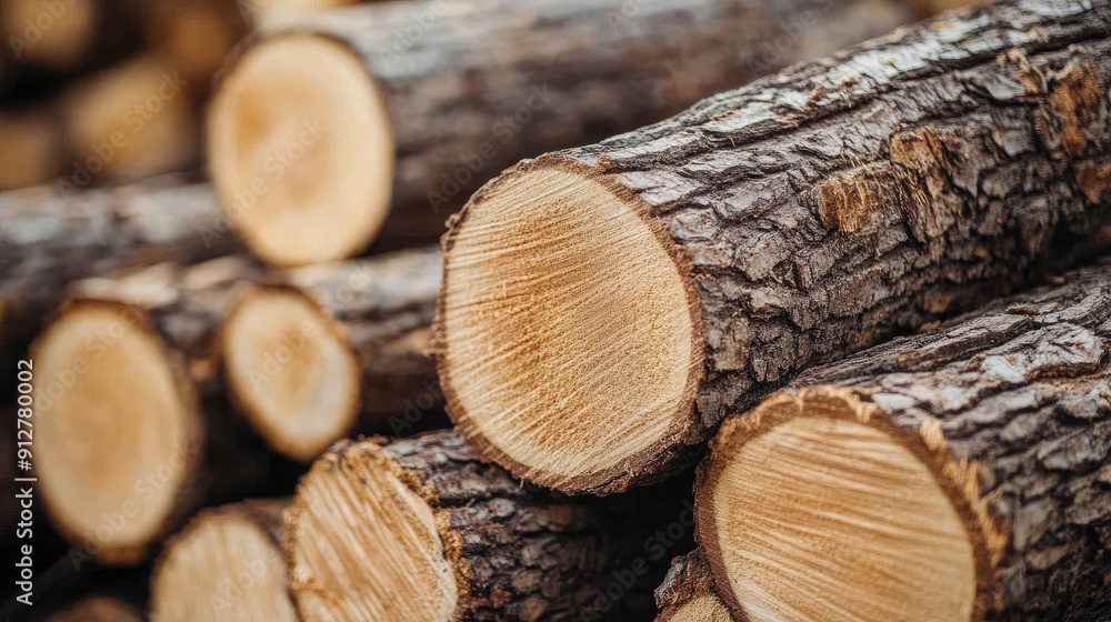 Close-Up Image of Piled Chopped Timber Logs Close-Up Image of Piled Chopped Timber Logs