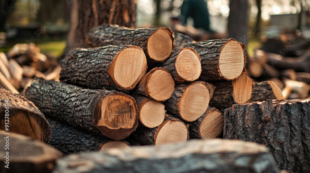 Close-Up Image of Piled Chopped Timber Logs Close-Up Image of Piled Chopped Timber Logs