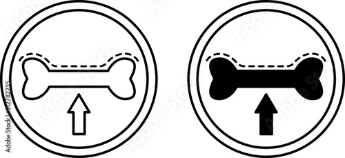 High Potency Calcium Icons. Black and White Vector Icons. Strengthening Bones. Label for Medicine and Food Packaging