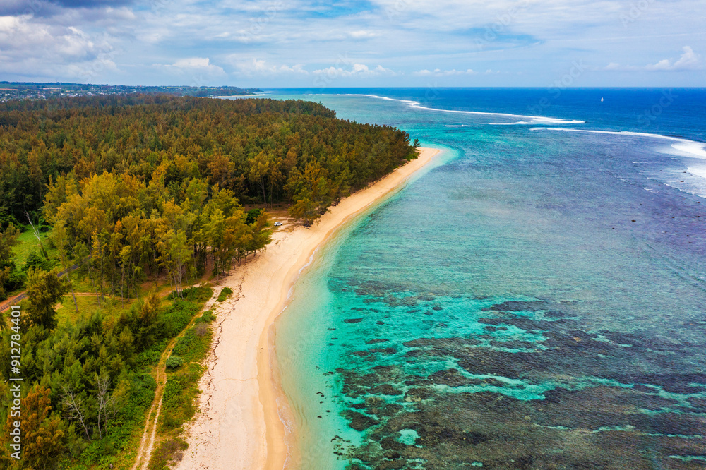 Palmar beach on the east coast, Indian Ocean, Mauritius Island. Palmar beach with turquoise sea and beautiful white sandy beach, Mauritius Island. Palmar beach on the east coast, Indian Ocean, Mauritius Island. Palmar beach with turquoise sea and beautiful white sandy beach, Mauritius Island.