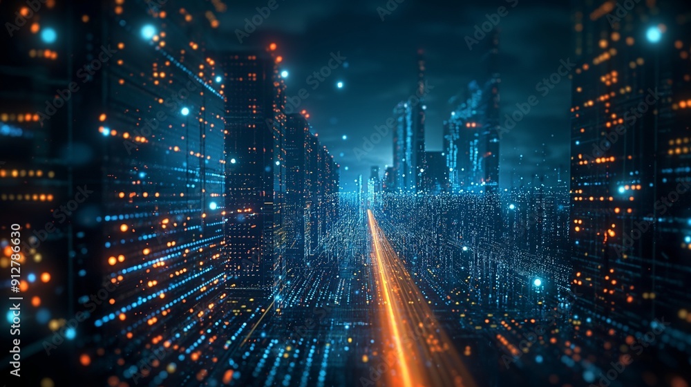 Obraz premium Edge computing system, processing data locally