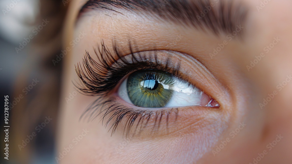 Eyelash extensions, close-up Eyelash extensions, close-up