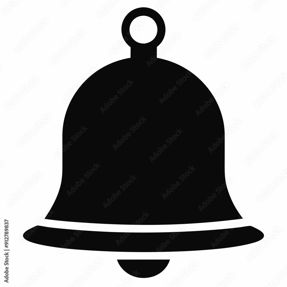 Christmas bell isolated on white, christmas bell vector illustration, christmas vector art, bell silhouette, bell vector icon, eps