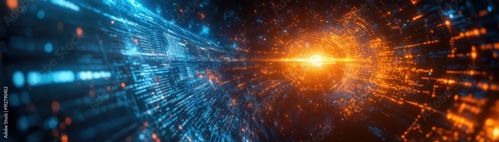 Obraz premium A cosmic library holographic interfaces
