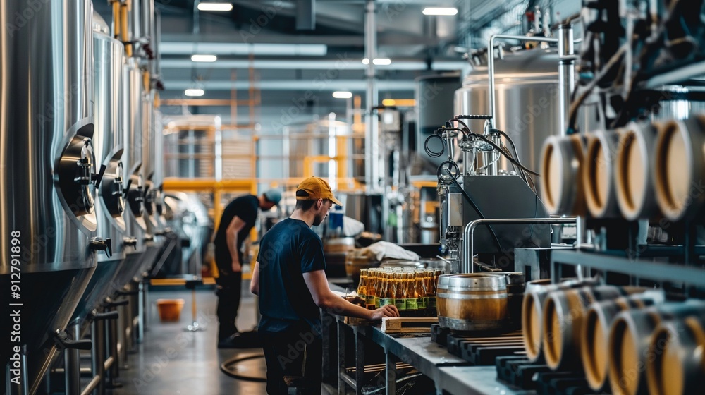 brewery with fermentation tanks, bottling lines brewery with fermentation tanks, bottling lines