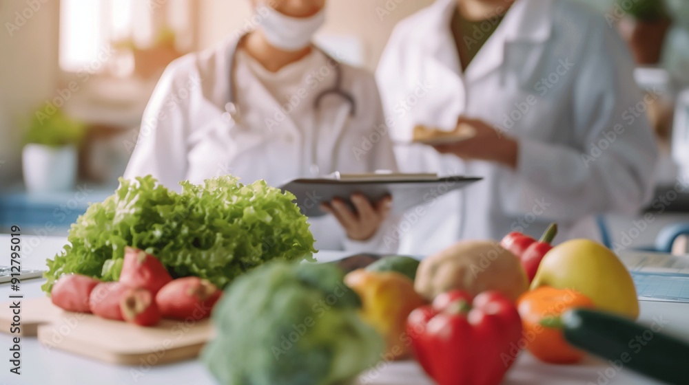 healthcare professional providing guidance to a patient on making healthier food choices healthcare professional providing guidance to a patient on making healthier food choices