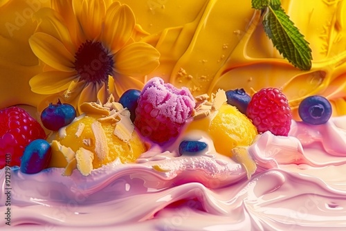 delicious ice cream backgro...