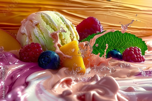 delicious ice cream backgro...