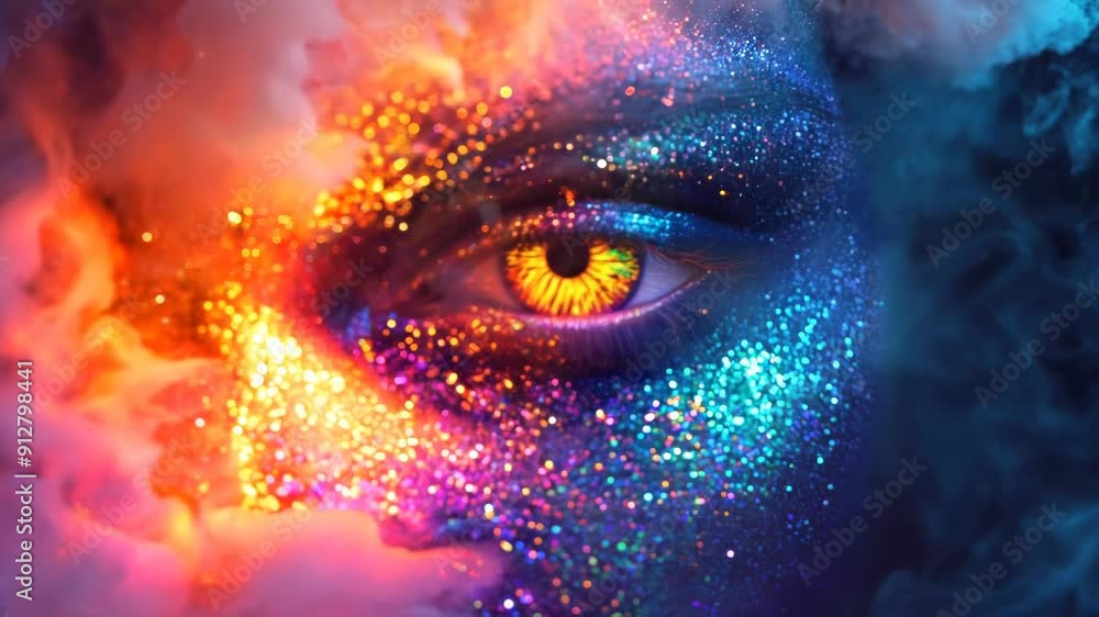 Mystical Glittering Eye in Cosmic Colors Mystical Glittering Eye in Cosmic Colors