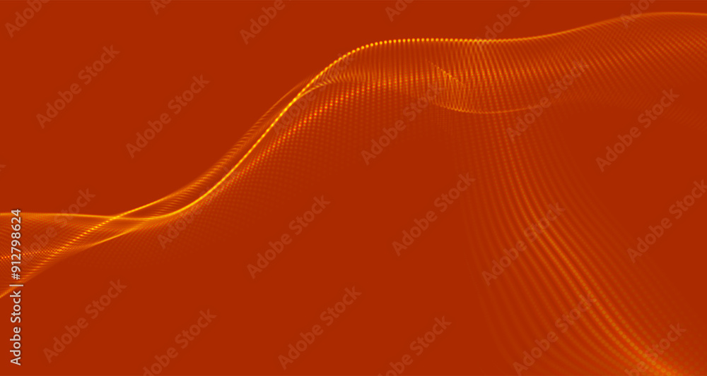 Fototapeta premium Futuristic dot wave. Abstract digital particle wave. Technology background. Colored musical wave. Light background. Digital background with smooth, wavy curves. 3D rendering