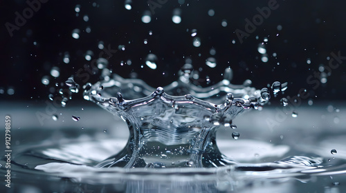 Water droplet collision captured at high speed. 